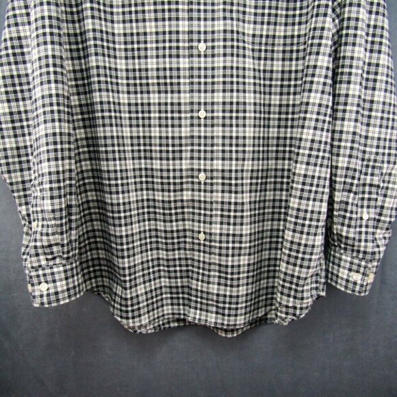 LL Bean Wrinkle Free Black White Plaid Button Down Shirt Size L Traditional Fit - Picture 3 of 9